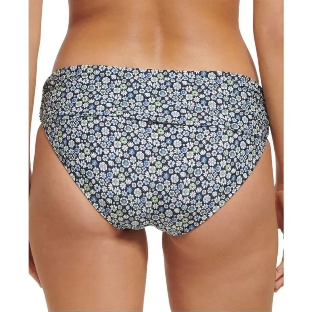 Tommy Hilfiger Womens White Floral Fold-Over Swim Bottom Separates NWT XS